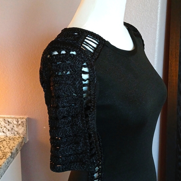 🍸Valiant Paris black bodycon mini cocktail dress size S - Picture 2 of 14